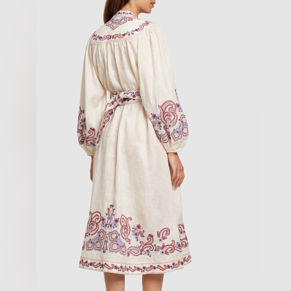 ZIMMERMANN Devi Embroidered Wrap Dress sz 1 NWT 1150$ - Picture 5 of 13